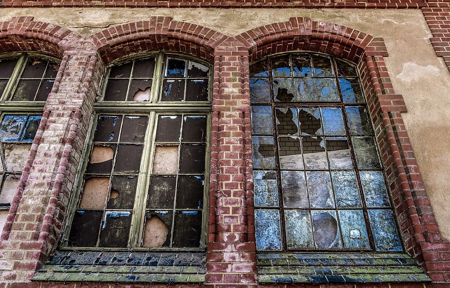 brown steel window, architecture, old, building, facade, outside HD wallpaper