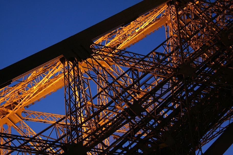 Paris, Eiffel, Tower, Structure, Steel, architecture, detail HD wallpaper