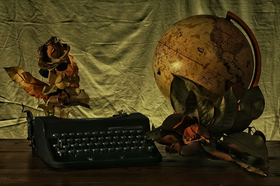 brown wooden desk globe, to write, world, trip, military, headwear HD wallpaper