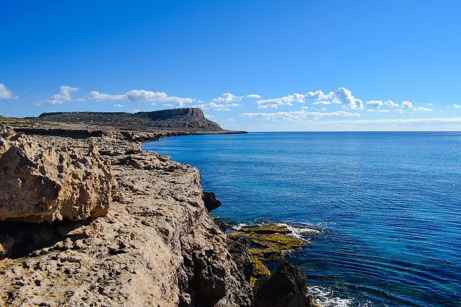 rippling body of water near cliff, rocky coast, formation, nature HD wallpaper