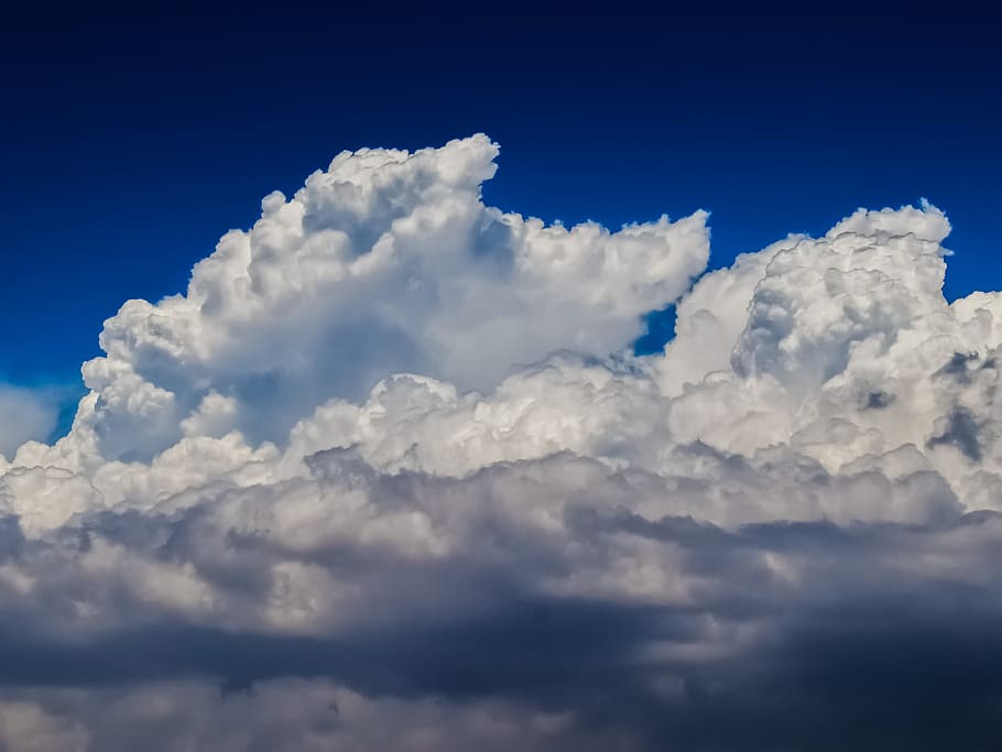 Clouds, White, Cumulus, Sky, grey, nature, cloudscape, atmosphere, HD wallpaper