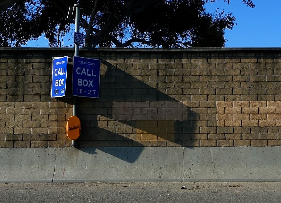 call box, way, interstate, road sign, emergency, highway, communication HD wallpaper