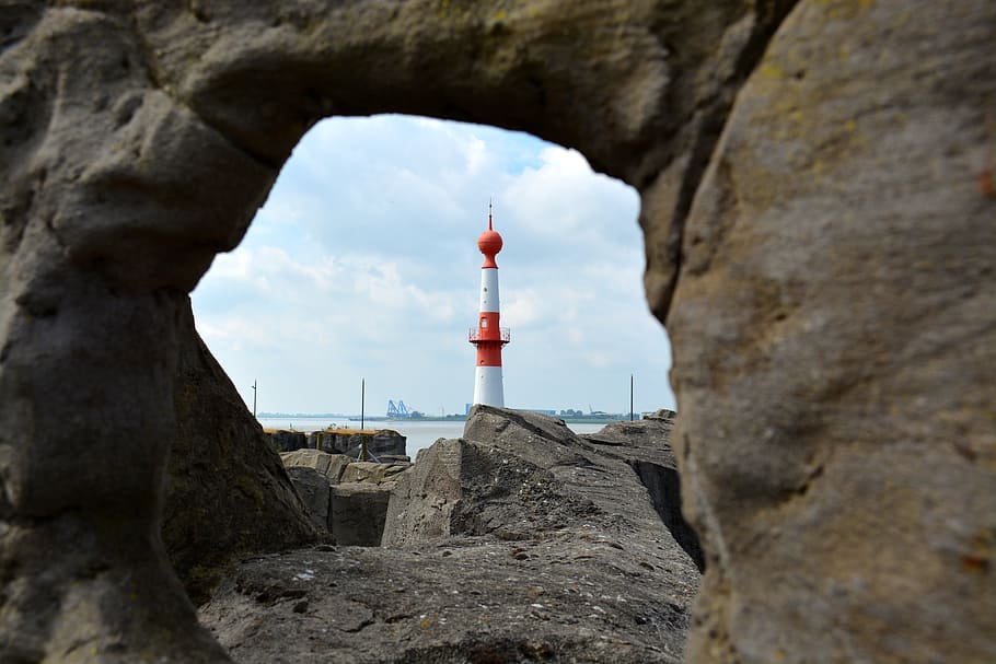 View, Lighthouse, Bremen, Ocean, coastline, summer, seascape HD wallpaper