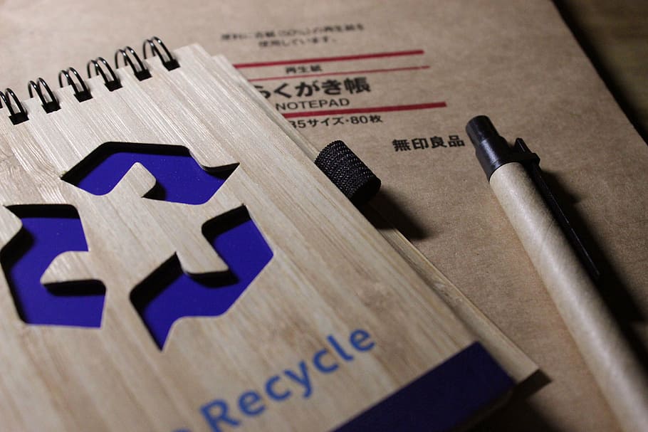 recover, earth day, muji, recycle, text, pen, no people, indoors, HD wallpaper