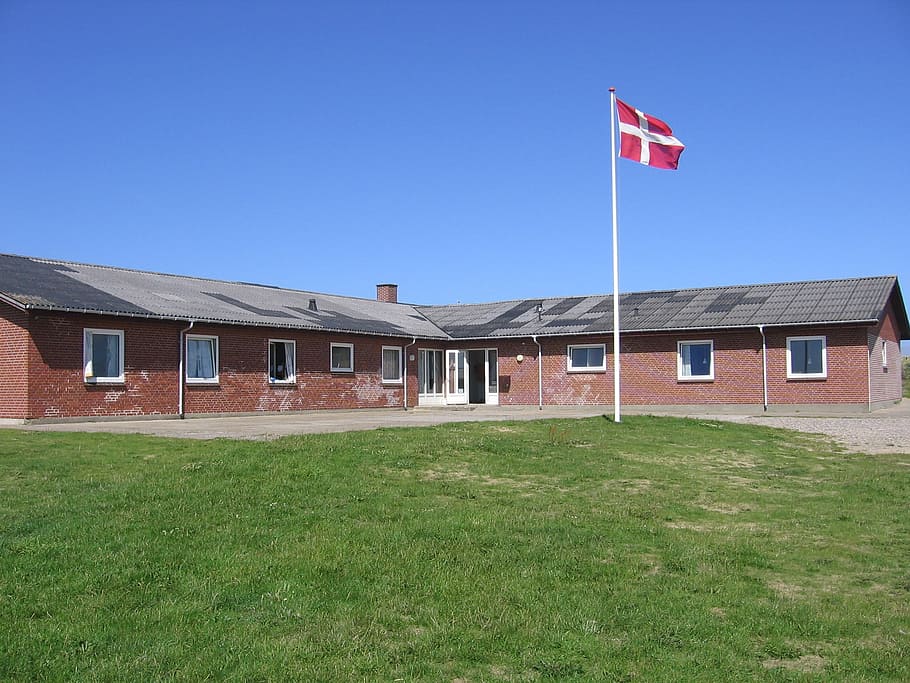 home, denmark, flag, building, sky, architecture, building exterior HD wallpaper