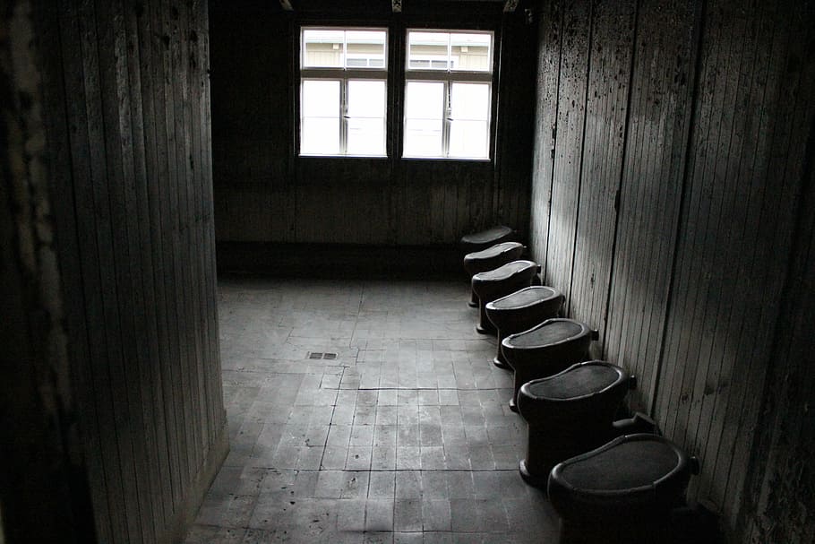 concentration camp, prison bathroom, washbasin, gloomily, empty