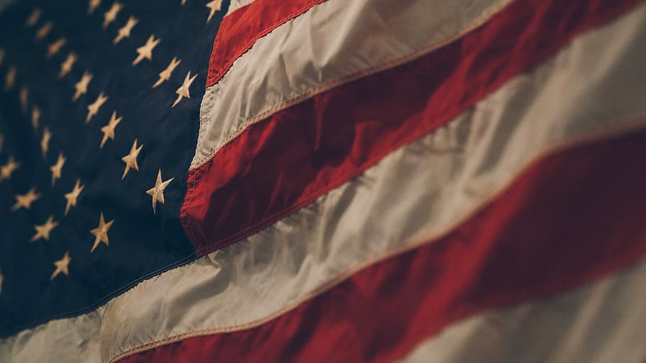 closeup photo of USA flag, USA flag, troop, veteran, veterans day, HD wallpaper