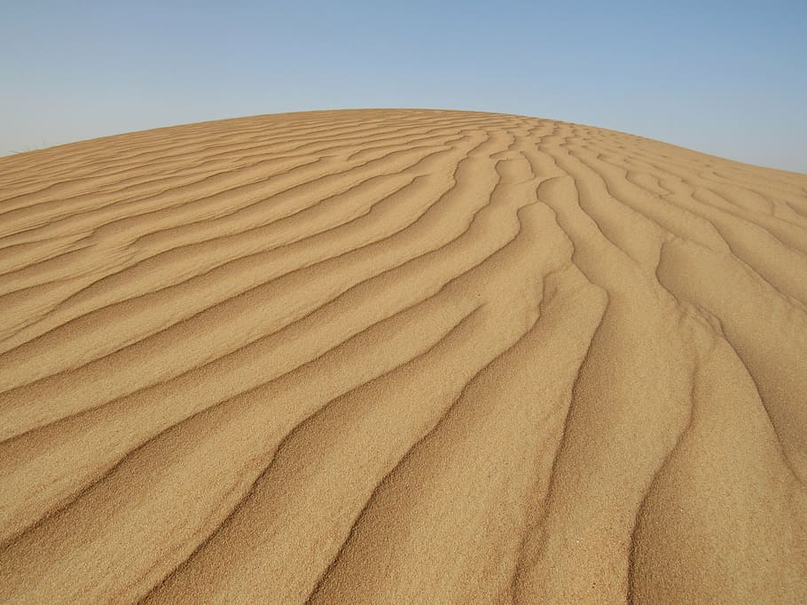desert, landscape, sky, sand, orange, blue, outdoor, scenic HD wallpaper