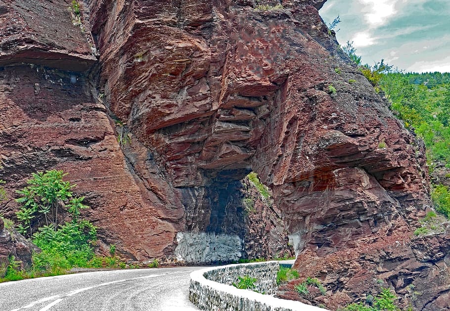 daluis gorges, red rocks, transit, breakthrough, mountain road HD wallpaper