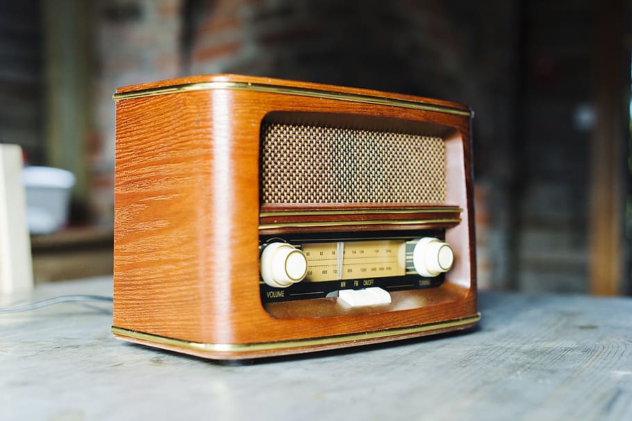 radio, vintage, ancient, rustico, wood, antiquity, retro styled, HD wallpaper