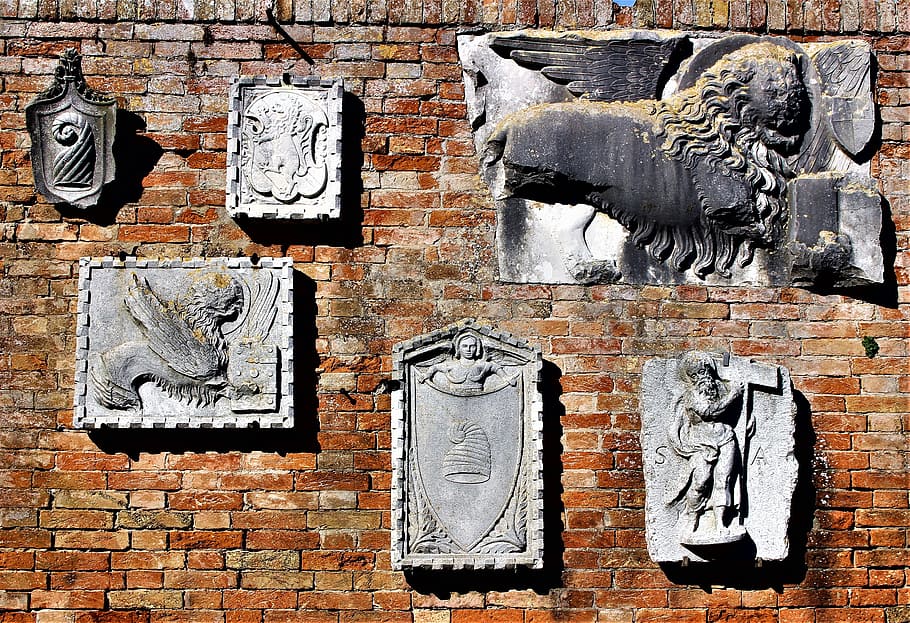 statue, lion, tablets, antique, artwork, sculpture, bulletin boards HD wallpaper