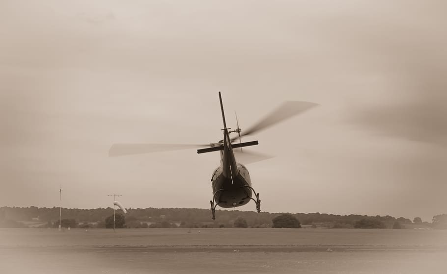flight, flying, helicopter, sepia, aviation, propeller, public domain images HD wallpaper