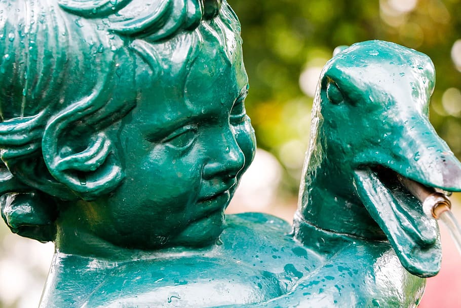Statue, Plastic, Figure, Sculpture, art, toy, figurine, water HD wallpaper