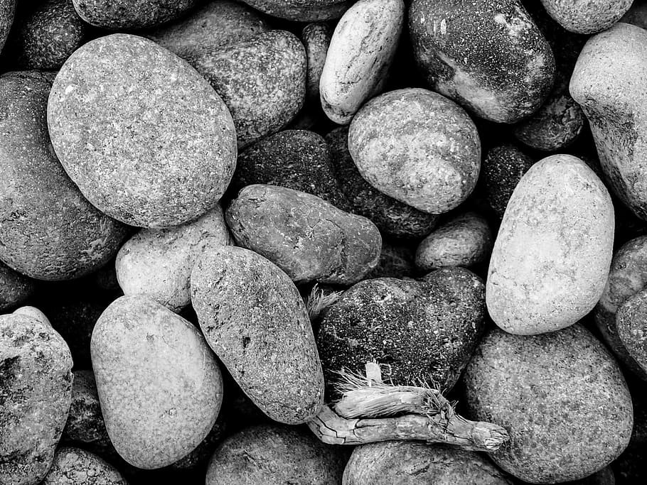 Roller, Beach, Pebbles, Sea, pierre, roche, material, full frame HD wallpaper