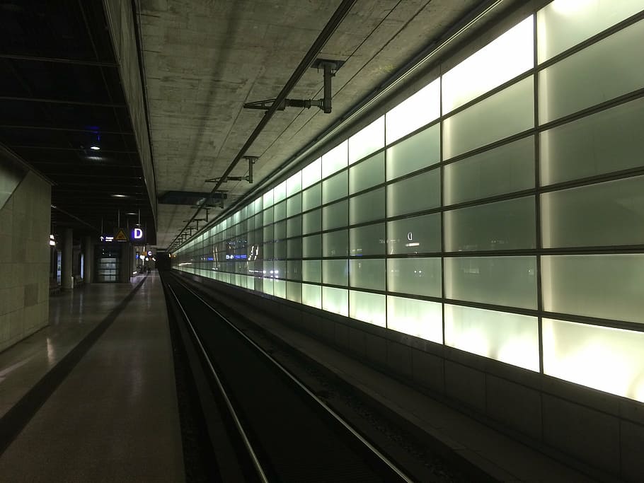 berlin, central station, light wall, rail transportation, track HD wallpaper