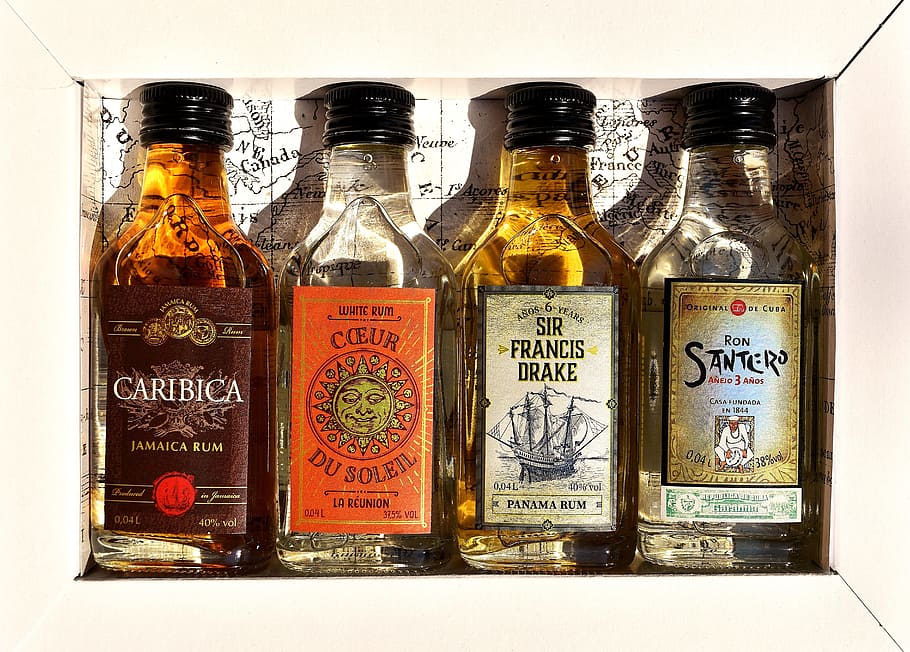 rum, alcohol, bottles, different origin, alcoholic beverage HD wallpaper