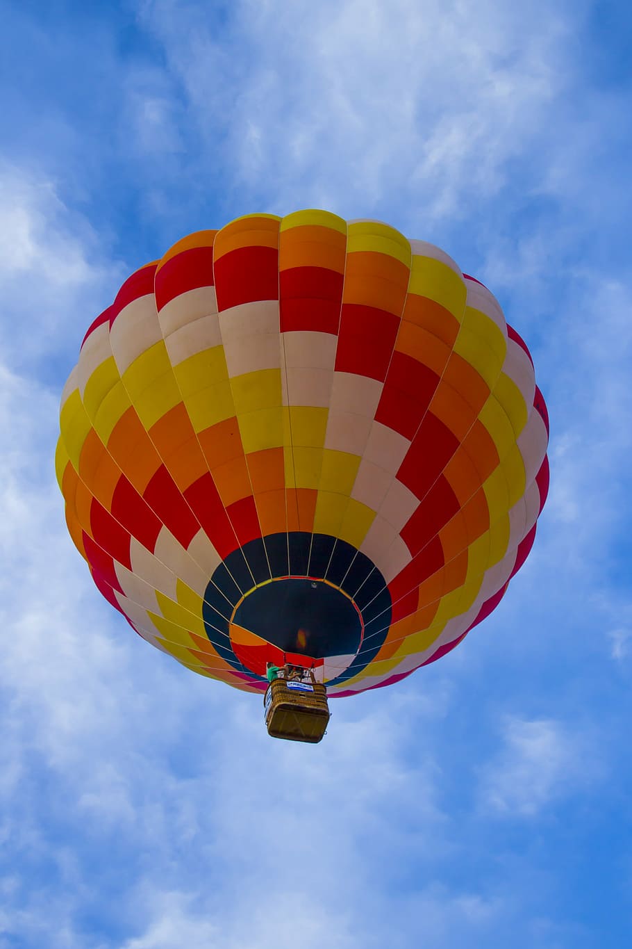 HD wallpaper: balloon, colorful, flying, fire, geometric, basket, ride,  people | Wallpaper Flare