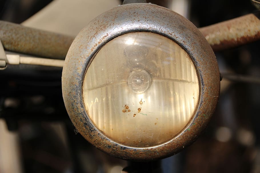 bike, front light, lighting, metal, focus on foreground, close-up HD wallpaper