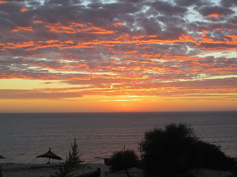 Sunset, Beach, Sea, Madagascar, anakao, sky, orange color, silhouette HD wallpaper