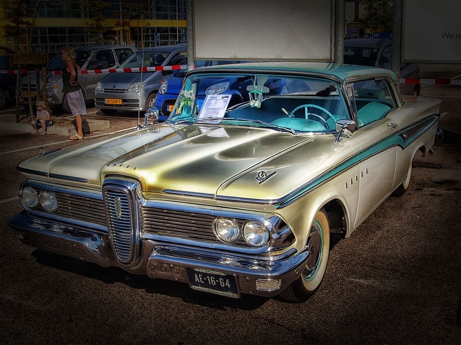 edsel, car, vehicle, 1959, automobile, classic, vintage, oldster, HD wallpaper