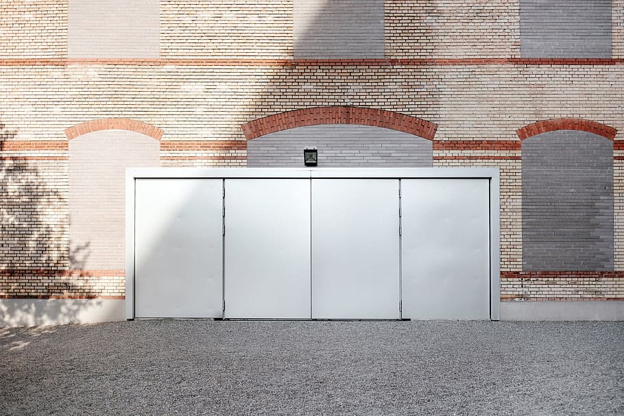 architecture, brick wall, building, concrete, entrance, exterior HD wallpaper