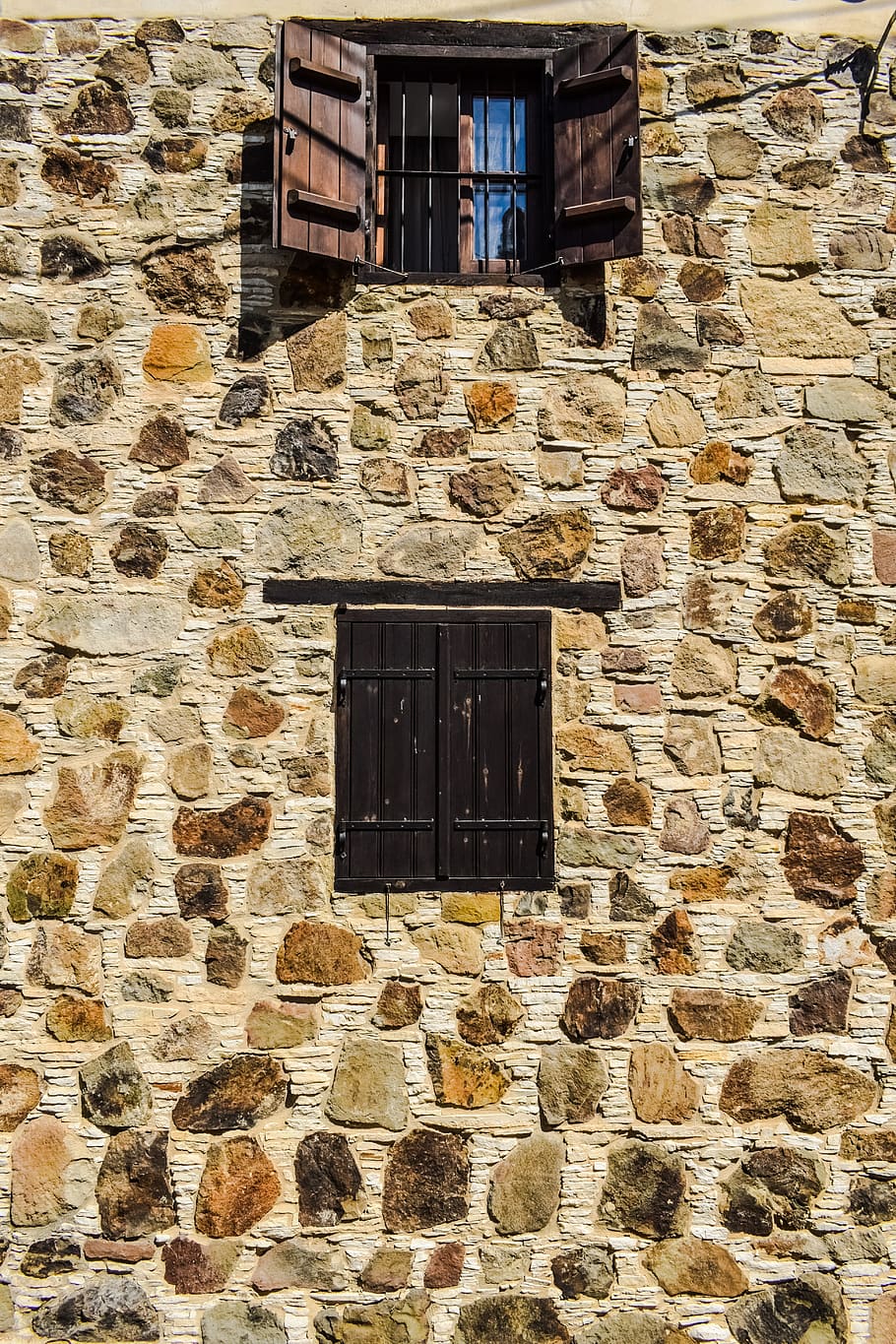 wall, windows, stone built, architecture, traditional, kapedes HD wallpaper