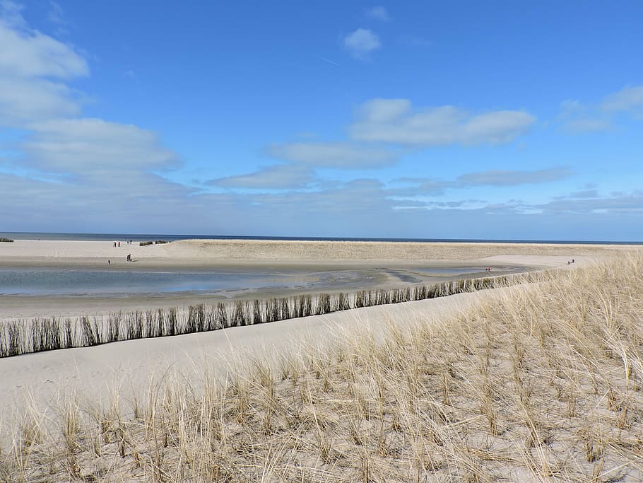 callantsoog, beach, sea, sky, scenics - nature, land, tranquil scene HD wallpaper