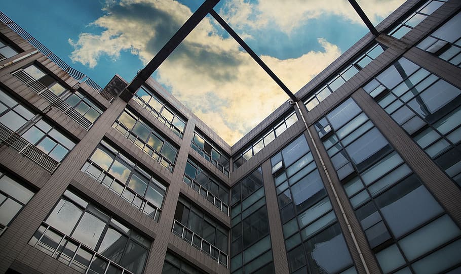 architecture, building, construction, contemporary, glass, low angle shot HD wallpaper