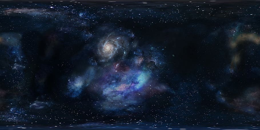 purple, teal, and white galaxy, space, panorama, cosmos, celestial
