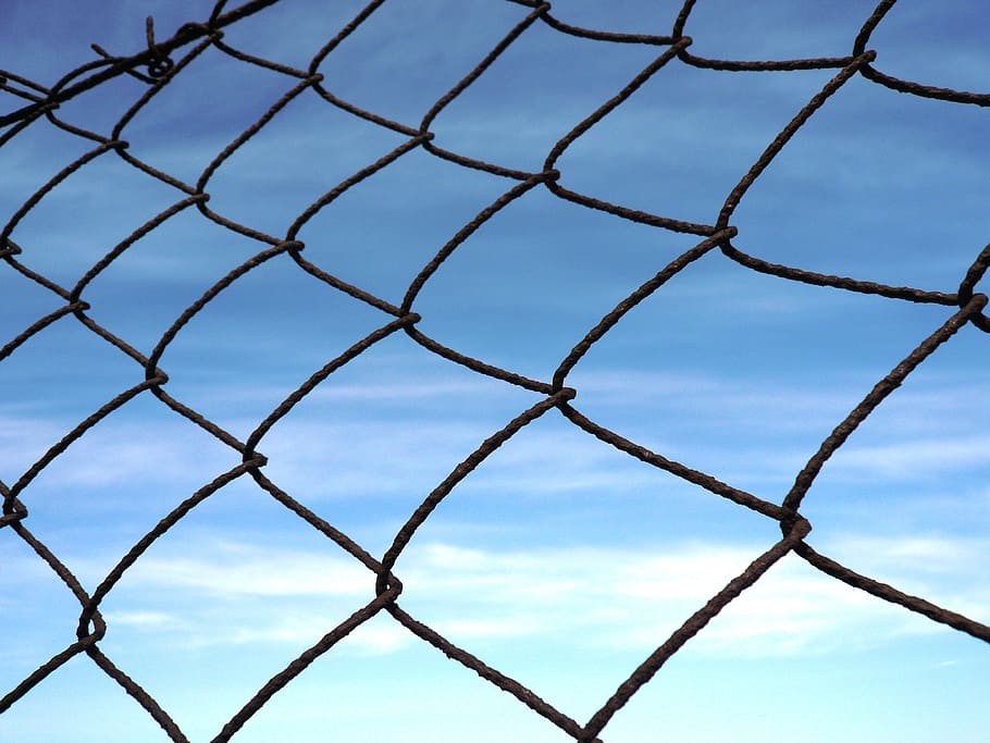 Fence, Cloud, sky, chainlink fence, safety, metal, protection HD wallpaper