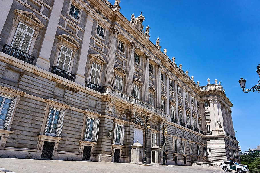 spain, madrid, palace, facade, capital, building, places of interest HD wallpaper