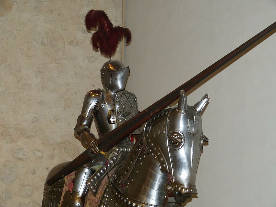 knight, armor, horse, reiter, middle ages, ritterruestung, helm, HD wallpaper