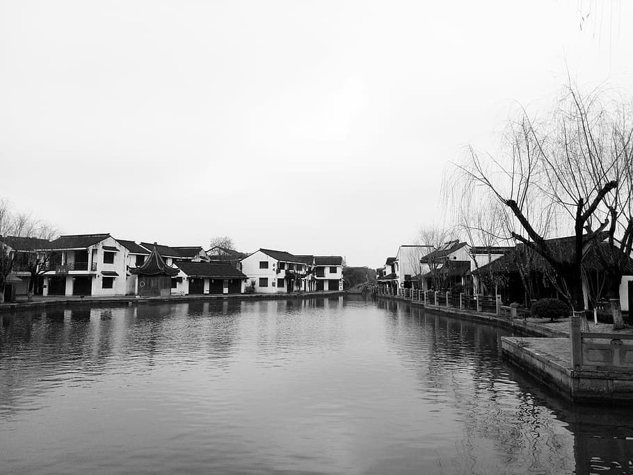 waters, river, reflection, canal, architecture, built structure HD wallpaper