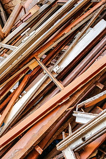 frame, window frames, garbage, waste, remains, wood, brown HD wallpaper
