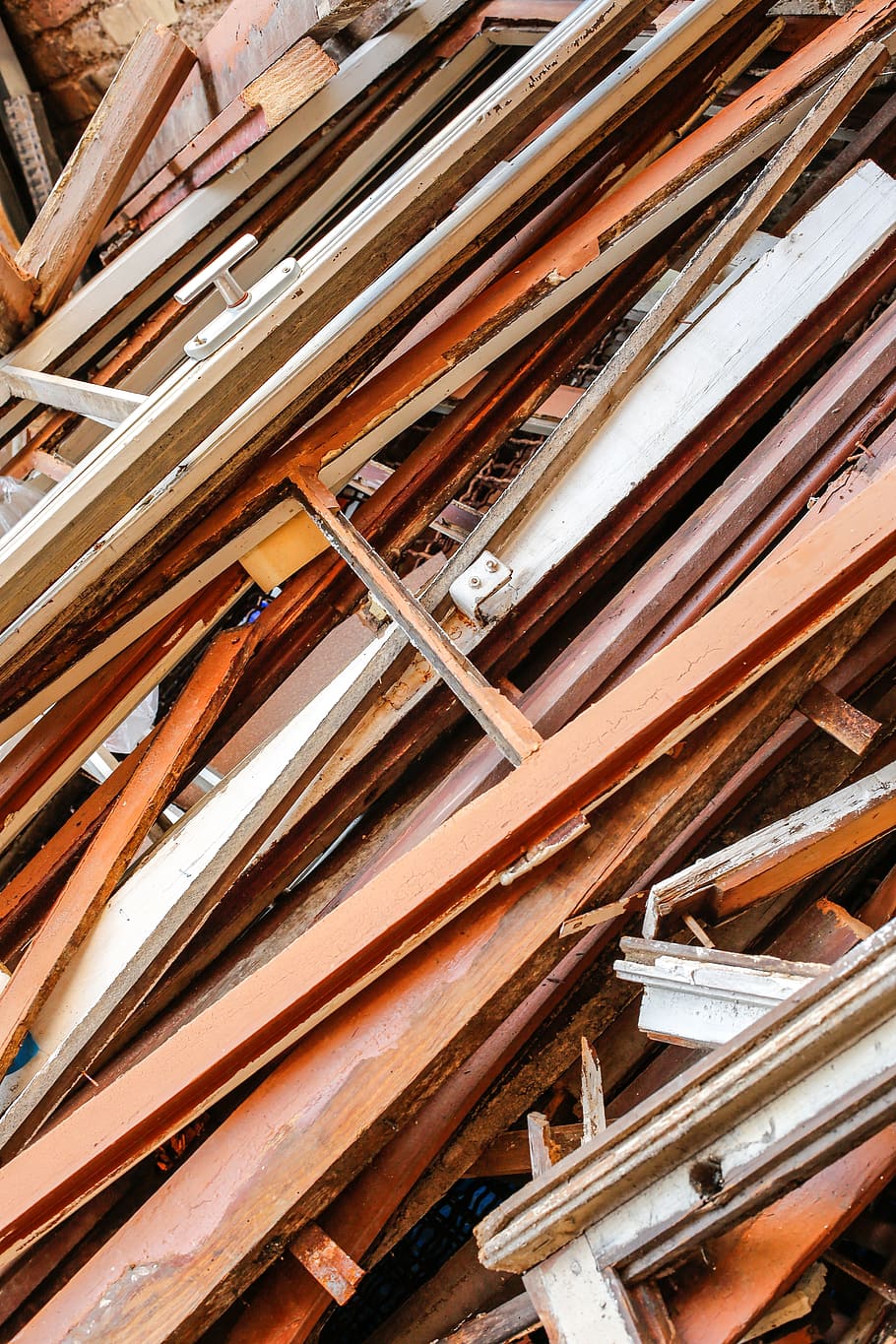 frame, window frames, garbage, waste, remains, wood, brown HD wallpaper