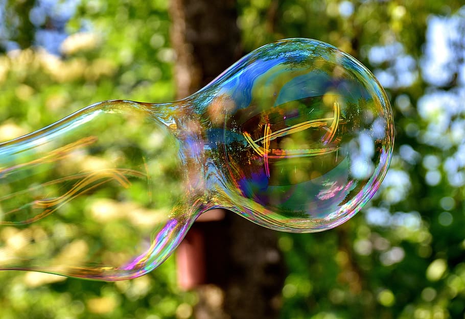 soap bubble, huge, large, make soap bubbles, wabbelig, iridescent, HD wallpaper