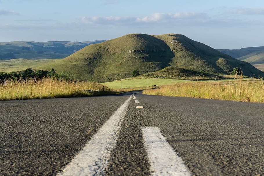drakensberg mountains, road, landscape, south africa, just, HD wallpaper