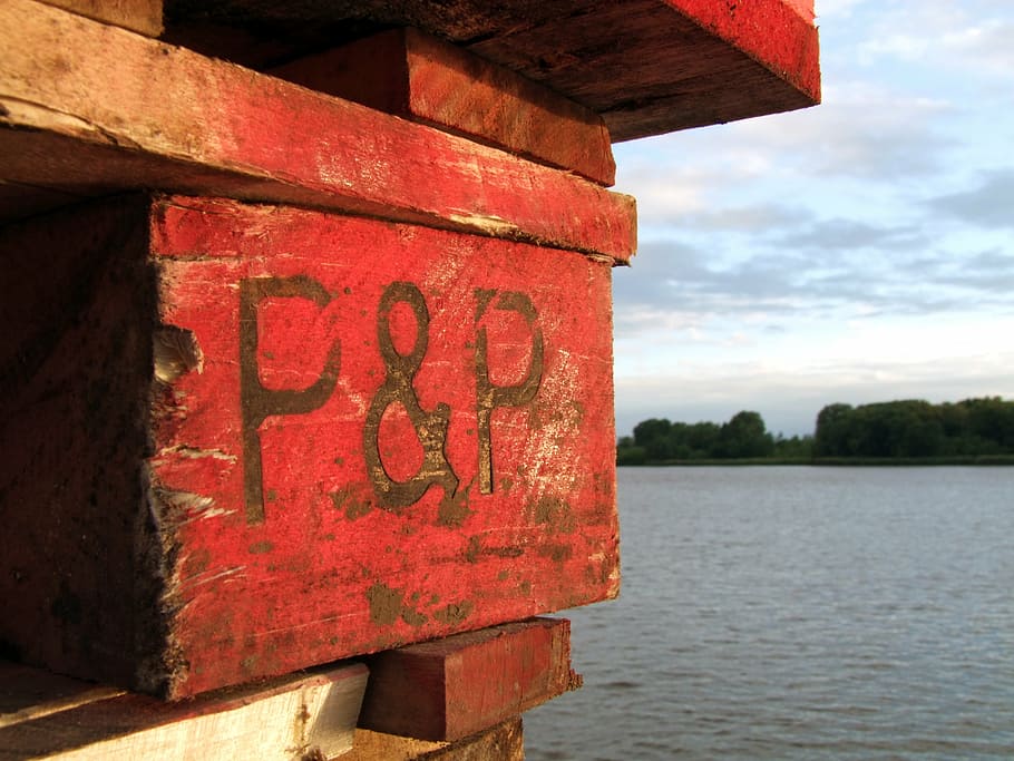 range, red, wood, old, water, river, weser, industry, euro pallet HD wallpaper