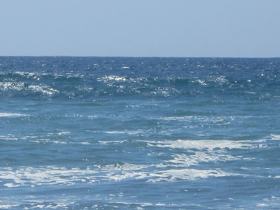 Sea, Blue, Wave, nature, water, no People, bodies Of Water HD wallpaper