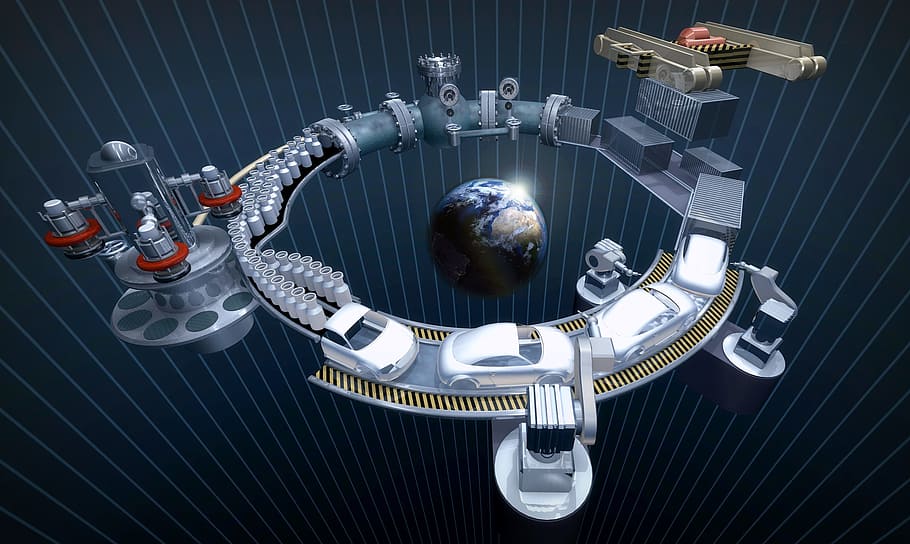 toy car factory digital wallpaper, production, circuit, global HD wallpaper