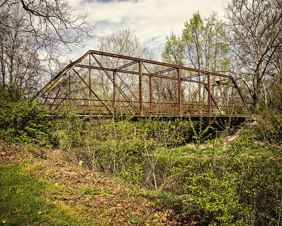 bridge, scenery, trees, artistic, art print, digital art, colorful HD wallpaper