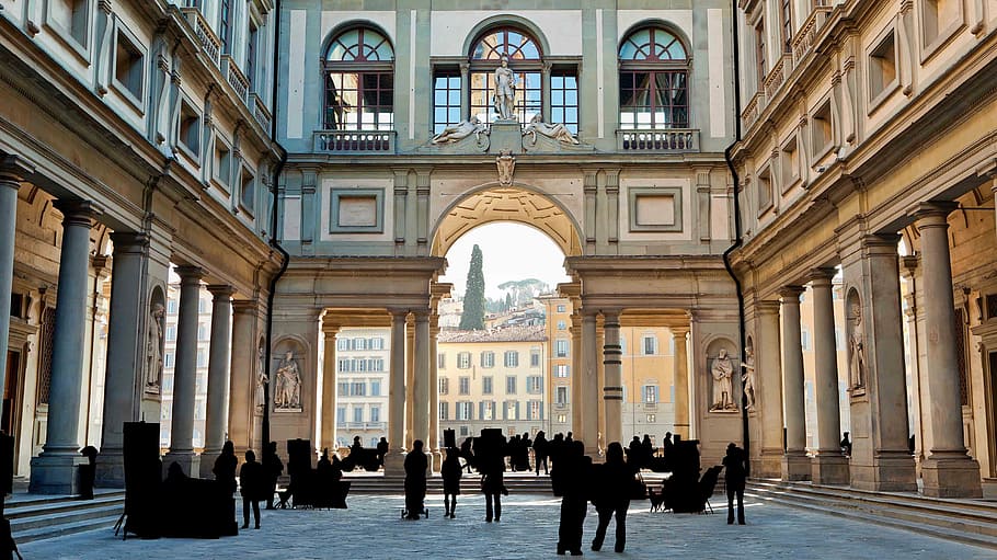 The blackest Florence, people inside concrete building, architecture HD wallpaper