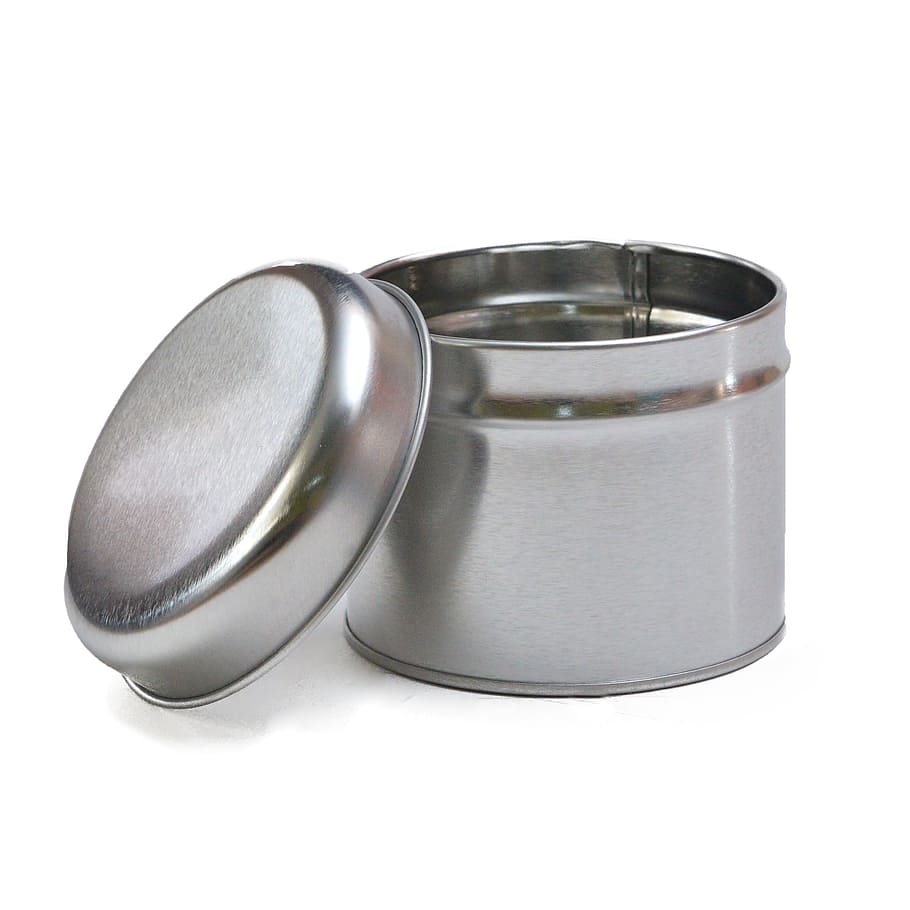 Tin, Can, Box, white background, silver colored, silver - metal HD wallpaper