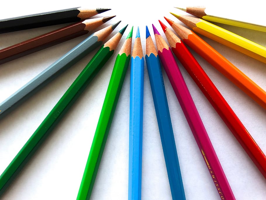 HD wallpaper: assorted-color colored pencils, colour pencils, paint, draw,  colorful | Wallpaper Flare