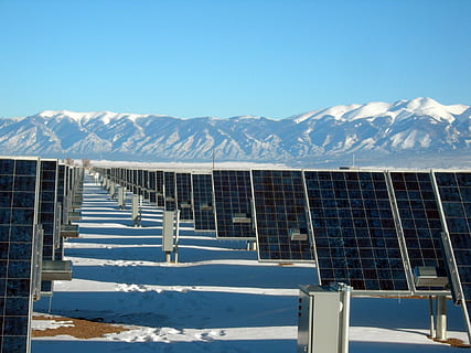 solar panels during daytime, solar panel array, power plant HD wallpaper