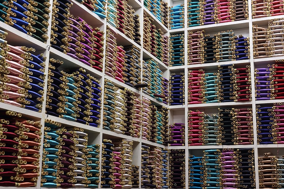 thread, fabric, sewing, clothes, spool, bamboo, textile, material HD wallpaper