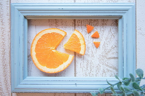 slice of Orange wall decor, orange Color, food, citrus Fruit HD wallpaper