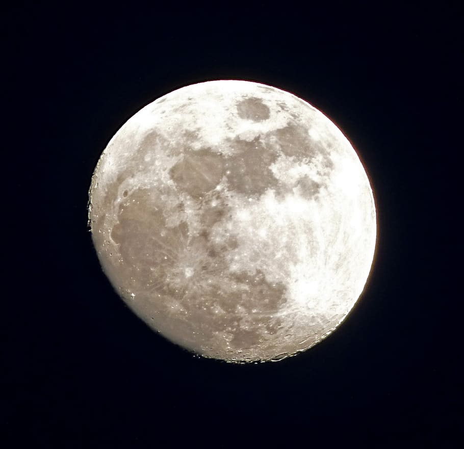 Moon, Detail, Crater, Night, Moonlight, satelite, full moon HD wallpaper