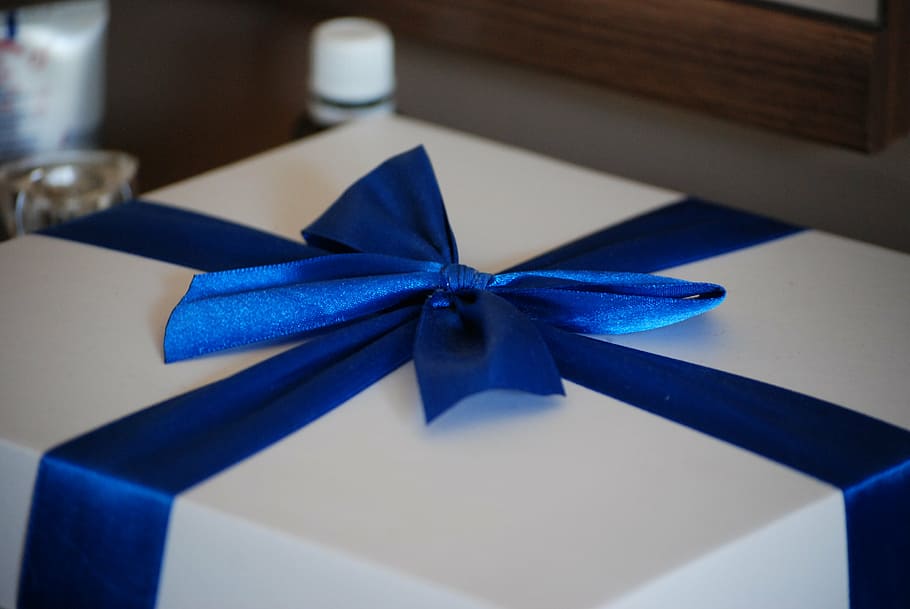 cockapoo, bow, gift, box, ornaments, tied bow, ribbon, ribbon - sewing item HD wallpaper