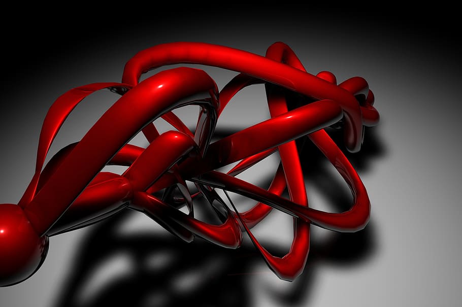 zawijas, abstraction, 3d, red, studio shot, indoors, no people HD wallpaper